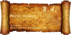 Morth Albert névjegykártya
